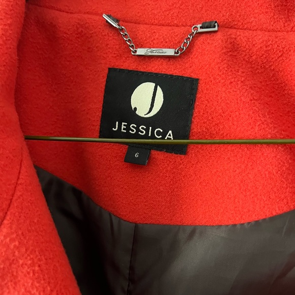 Coral red Peacoat - Picture 3 of 4